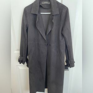 Zara black trench - faux suede